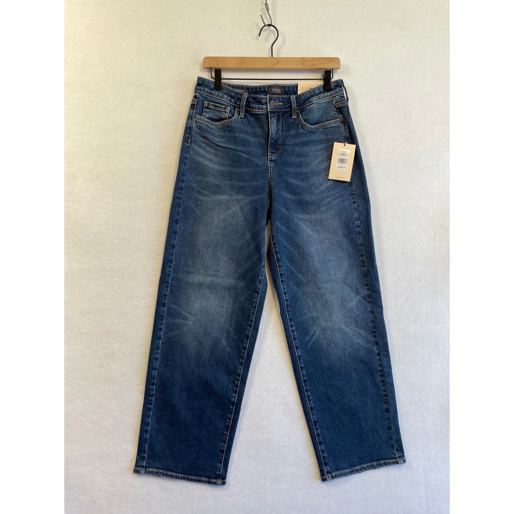 NYDJ Jemma High Waist Barrel Leg Jeans Astoria Blue Lift Tuck NWT 4 Runs Large